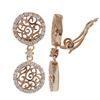 Image 1 : Rose Plated Sterling Silver, Double Filigree Circlescz Clip Earrings, 1.18