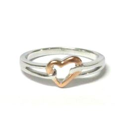 Two-Tone Sterling Silver Heart Ring