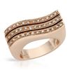 Image 1 : 3-Row Wavy Prong-Set Diamond Ring 14K Rose Gold | 189287