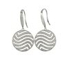 Image 1 : Sterling Silver 19Mm Round CZ Fish Hook Earrings -1.4"