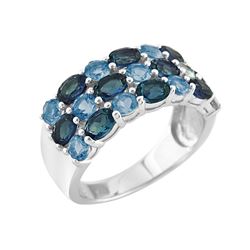 SS LONDON BLUE TOPAZ / SWISS BLUE TOPAZ RING - Size 7 (#9658MUL)