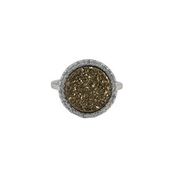 12Mm Sterling Silver Round Champaign Ring