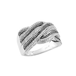 WG BLACK / WHITE DIAMOND RING - Size 7 (#9514D-BLK)