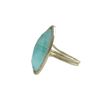 Image 2 : Aqua Cat's Eye Semi Precious Faceted Stone With CZ Border, On Gold Plated Sterling Silver Adjustable