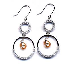 Sterling Silver-CZ Euro Wire Earr