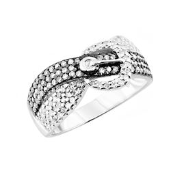 SS DIAMOND BELT RING - Size 7 (#9487D)