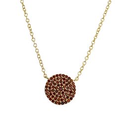 Sterling Silver Gold-Red Round CZ Necklace