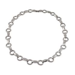 Silver Mattecry. Pave Neck