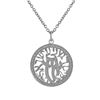 Image 2 : Sterling Silver CZ Shema Israel Echad Jewish Prayer 25Mm Open Circle Pendant- 1.3"