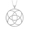 Image 1 : Rhodium Plated Sterling Silver, 45Mm Open Circle Design CZ Pendant Dimensions: 52.7Mm Long X 45Mm Wi