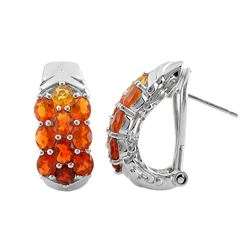 SS TONAL FIRE OPAL OMEGA EARRINGS (#9832SPOP)