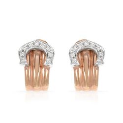 Pave Horse Show Diamond Earring In 14K Two-Tone Rose Gold | 279673