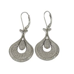 Sterling Silver Teardrop CZ Lever Back Earrings