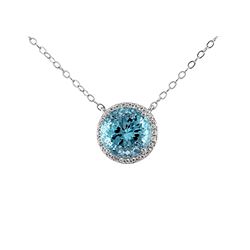 SS SKY BLUE TOPAZ / WHITE TOPAZ NECKLACE (#9703SPMUL)