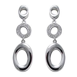 Sterling Silver 3 Circles Post Earrings