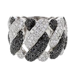 Genuine White & Black Diamond Fashion Ring In 14K White Gold |383674