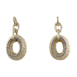 Gold Tone Sterling Silver Matte CZ Post Earring