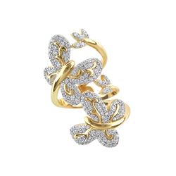 SS/PGPLATED CUBIC ZIRCONIA BUTTERFLY RING - Size 7 (#9790CZ)