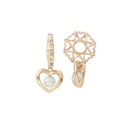 DIAMOND WHEEL / PEARL HEART DANGLE (#237PRL)