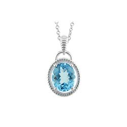 SS 12/10 OV SWISS BLUE TOPAZ PENDANT (#9209SW)