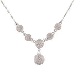 Sterling Silver CZ Y Necklace, 16