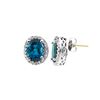 Image 1 : SILVER LONDON BLUE TOPAZ / WHITE TOPAZ EARRINGS (#8389LDN)