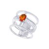 Image 1 : SS FIRE OPAL / WHITE TOPAZ RING - Size 7 (#10491MUL)