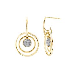 SS/PG-YGPLTED DIAMOND HOOPS EARRINGS (#7111D)