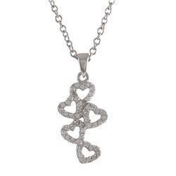 Sterling Silver-CZ  Heart Pendant