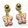 Image 1 : GD Enamel Butterfly Post Earri