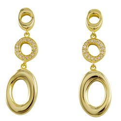 925 Gold 3 Circles Post Earrings