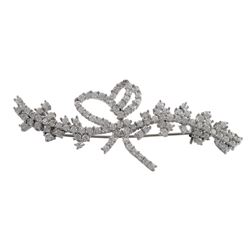 Rhodium Plated Sterling Silver CZ Brooch/Pin