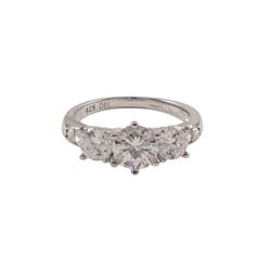 Rhodium Plated Sterling Silver CZ Ring, Size 9