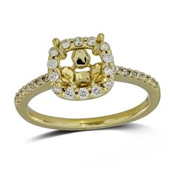 Cushion Cut Diamond Semi-Mount Engagement Ring In 14K Yellow Gold|439636