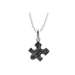 WG BLACK DIAMOND PUZZLE PENDANT (#7673D-BLK)