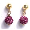 Image 1 : Sterling Silver-GD Crystal Ball Earrings