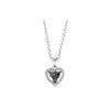 Image 1 : SS BLACK / WHITE DIAMOND HEART PENDANT (#7756D-BLK)