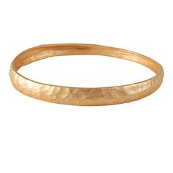 Rose Tone Brass  7Mm Wide Hammered Bangle. Size Is 70Mm