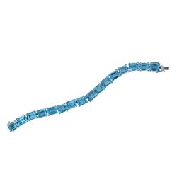 SS SWISS BLUE TOPAZ BRACELET - Size 7.5 (#4279SW)