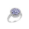 Image 1 : SS TANZANITE / WHITE TOPAZ RING - Size 7 (#9061TWT)