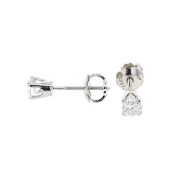 Genuine 0.24CT White Diamond Stud Earring In 14K White Gold | 437804