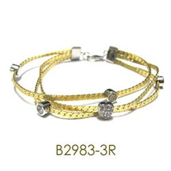 Three Row Flat Chain Bracelet