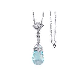 SS SKY BLUE TOPAZ / WHITE TOPAZ PENDANT (#8363MUL2)