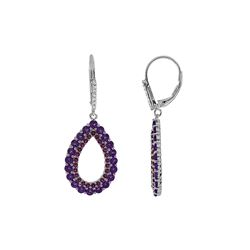 SS AMETHYST / RHODOLITE / DIA LEVERBK EARRINGS (#7134MUL1)