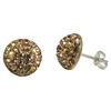 Image 1 : Champagne Shamballa Half Ball 10Mm Earrings Sterling Silver Post