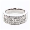 Image 1 : Wide Round & Princess Diamond Band In 18K White Gold | 294066