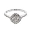 Image 1 : Round-Cut Cushion-Shaped Diamond Cluster Ring In 14K White Gold | 435820