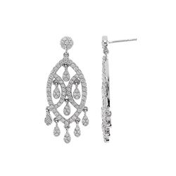 SILVER CUBIC ZIRCONIA EARRINGS (#7446CZ-AAAA)