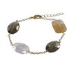 Image 1 : Smoky And Citrine Rutliated Combination Semi Precious Faceted Stones On Gold Plated Brass Chain Brac