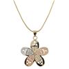 Image 1 : Gold Filled Tri Color Flower Necklace